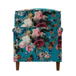 Kirkland's Home Teal Floral Classic Accent Chair- Accent Chairs