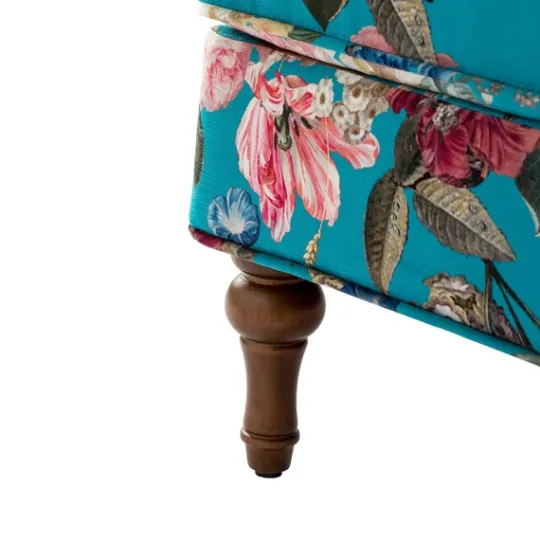 Kirkland's Home Teal Floral Classic Accent Chair- Accent Chairs