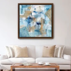 Kirkland's Home Teal Infusion Framed Canvas Art Print- Framed Art