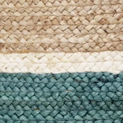 Kirkland's Home Teal Off White Woven Basket With Tassel, 17 In.- Baskets & Boxes