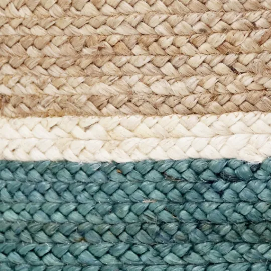 Kirkland's Home Teal Off White Woven Basket With Tassel, 17 In.- Baskets & Boxes