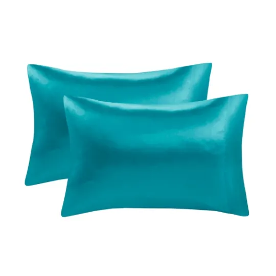 Kirkland's Home Teal Satin King 2-Pc. Pillow Case Set- Bed Sheets