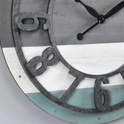 Kirkland's Home Teal Wood Plank Wall Clock- Clocks