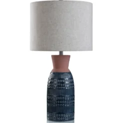 Kirkland's Home Terracotta And Dark Ceramic Table Lamp- Table Lamps