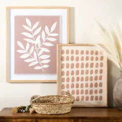 Kirkland's Home Terracotta Paint Dab On Linen Framed Art Print- Framed Art
