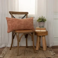 Kirkland's Home Terracotta Stonewash Botanical Pillow- Pillows