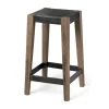 Kirkland's Home Terry Black Metal And Brown Wood Counter Stool- Bar Stools & Counter Height Stools