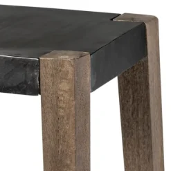 Kirkland's Home Terry Black Metal And Brown Wood Counter Stool- Bar Stools & Counter Height Stools