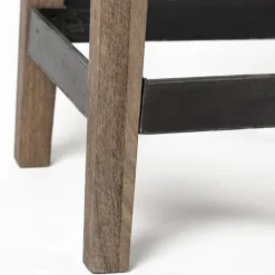 Kirkland's Home Terry Black Metal And Brown Wood Counter Stool- Bar Stools & Counter Height Stools
