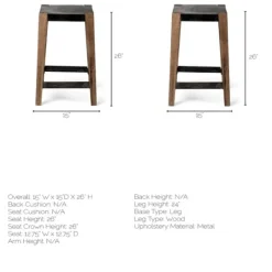 Kirkland's Home Terry Black Metal And Brown Wood Counter Stool- Bar Stools & Counter Height Stools