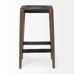 Kirkland's Home Terry Metal And Wood Cross Braced Bar Stool- Bar Stools & Counter Height Stools