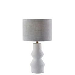 Kirkland's Home Textured Ceramic Geometric Table Lamp- Table Lamps