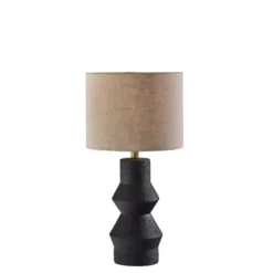 Kirkland's Home Textured Ceramic Geometric Table Lamp- Table Lamps