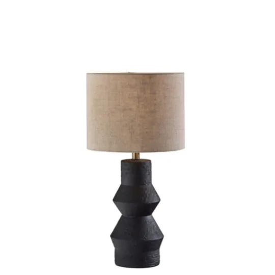 Kirkland's Home Textured Ceramic Geometric Table Lamp- Table Lamps