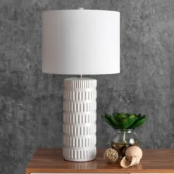 Kirkland's Home Textured Ceramic Table Lamp- Table Lamps