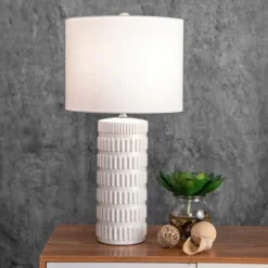 Kirkland's Home Textured Ceramic Table Lamp- Table Lamps