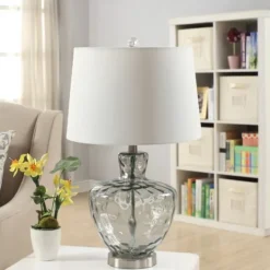 Kirkland's Home Textured Glass And Metal Jug Table Lamp- Table Lamps