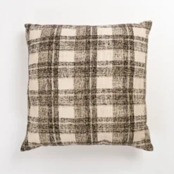 Kirkland's Home Textured Gray And White Plaid Pillow- Pillows