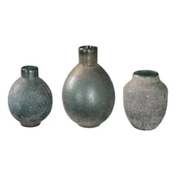 Kirkland's Home Textured Rust Ivory Glazed Vases, Set Of 3- Vases