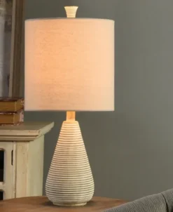 Kirkland's Home Textured Stripe Accent Table Lamp- Table Lamps