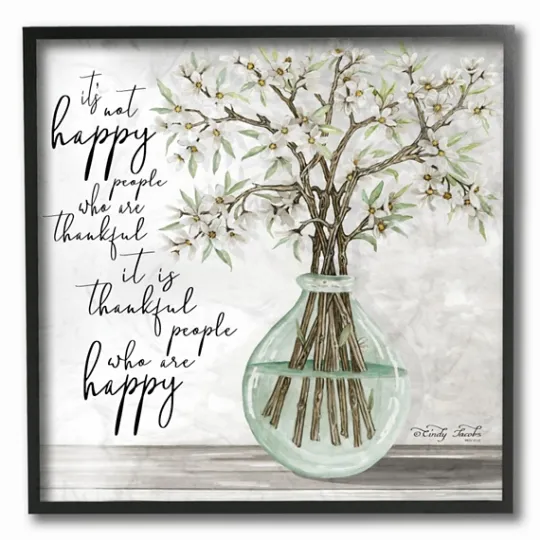 Kirkland's Home Thankful People Who Are Happy Framed Art Print- Wall Quotes & Signs