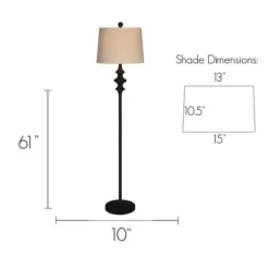 Kirkland's Home Thelma Matte Black Stem Floor Lamp- Floor Lamps