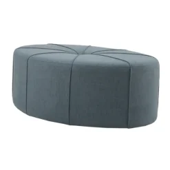 Kirkland's Home Thick Welting Center Button Oval Ottoman- Benches & Ottomans