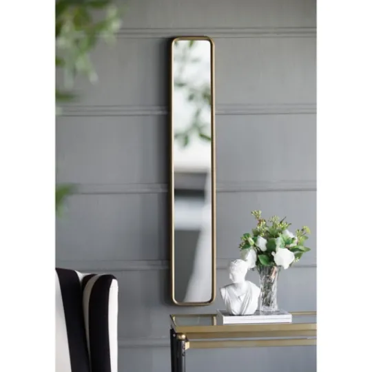 Kirkland's Home Thin Gold Metal Wall Mirror- Decorative Mirrors