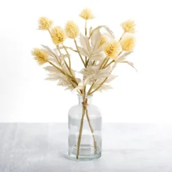Kirkland's Home Thistle Arrangement In Glass Vase- Arrangements & Greenery