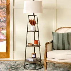 Kirkland's Home 3-Tier Shelf Floor Lamp- Floor Lamps