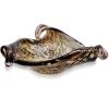 Kirkland's Home Tortoise Shell Folded Edges Murano Glass Bowl- Decorative Bowls & Jars