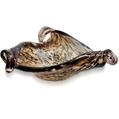 Kirkland's Home Tortoise Shell Folded Edges Murano Glass Bowl- Decorative Bowls & Jars
