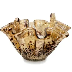 Kirkland's Home Tortoise Shell Murano Glass Bowl- Decorative Bowls & Jars