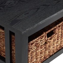 Kirkland's Home Traditional Wooden Basket Coffee Table- Coffee Tables