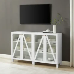 Kirkland's Home Triangle 4-Door Wood Media Cabinet- Tv Stands & Media Consoles