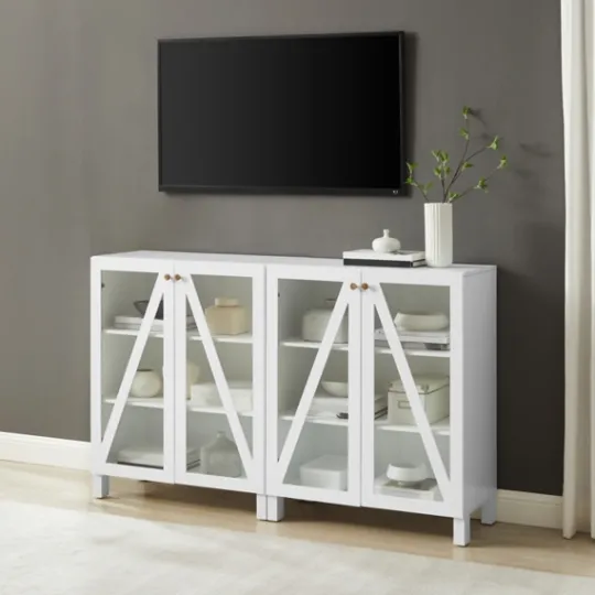 Kirkland's Home Triangle 4-Door Wood Media Cabinet- Tv Stands & Media Consoles
