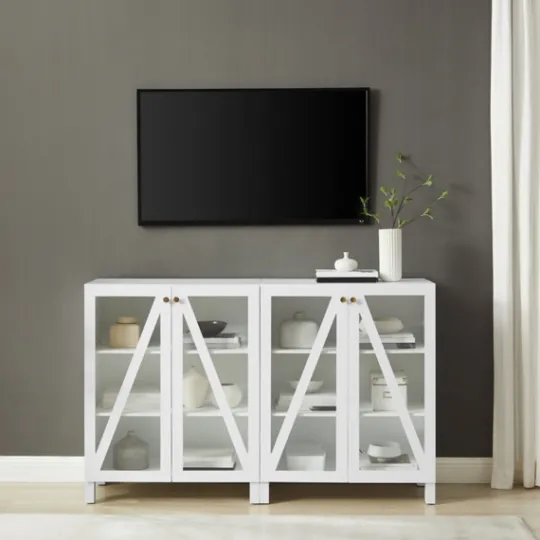Kirkland's Home Triangle 4-Door Wood Media Cabinet- Tv Stands & Media Consoles