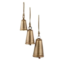Kirkland's Home Triangular Aged Hanging Bells, Set Of 3- Decorative Accents