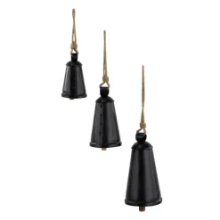 Kirkland's Home Triangular Iron Hanging Bells, Set Of 3- Decorative Accents
