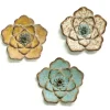 Kirkland's Home Tri-Colored Rustic Flower Wall Plaques, Set Of 3- Wall Plaques