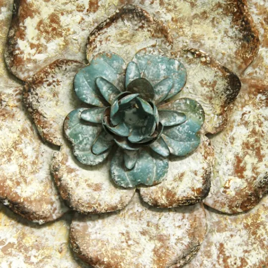 Kirkland's Home Tri-Colored Rustic Flower Wall Plaques, Set Of 3- Wall Plaques