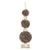 Kirkland's Home Triple Ball Pinecone Topiary On Antiqued Finial- Trees & Topiaries