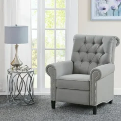 Kirkland's Home Tufted Back Nailhead Trim Recliner Armchair- Accent Chairs