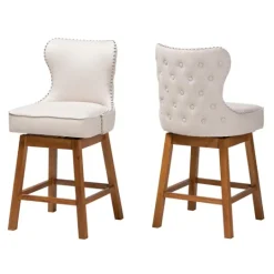 Kirkland's Home Tufted Back Swivel Counter Stools, Set Of 2- Bar Stools & Counter Height Stools