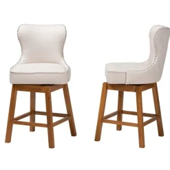 Kirkland's Home Tufted Back Swivel Counter Stools, Set Of 2- Bar Stools & Counter Height Stools