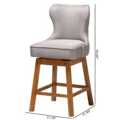 Kirkland's Home Tufted Back Swivel Counter Stools, Set Of 2- Bar Stools & Counter Height Stools