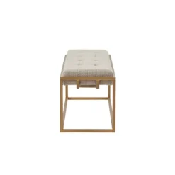 Kirkland's Home Tufted Bronze Metal Bench- Benches & Ottomans