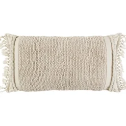 Kirkland's Home Tufted Macrame Tassels Lumbar Pillow- Pillows
