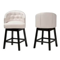 Kirkland's Home Tufted Seat Swivel Counter Stools, Set Of 2- Bar Stools & Counter Height Stools