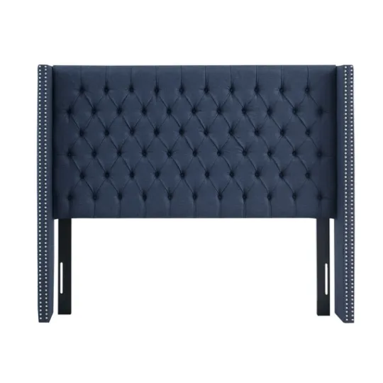 Kirkland's Home Tufted Upholstered Metal Leg Queen Headboard- Beds & Headboards